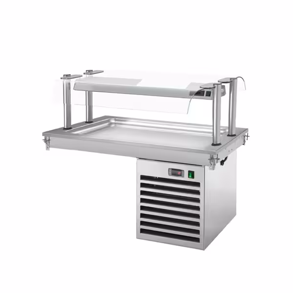 Ankastre soğuk yüzey - 1000mm - +2 ila +8°C - 3x GN 1/1 - 350W - cam siperlikli