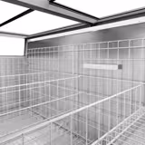 Congelatore murale espositivo per supermercato - 3 porte - incl. isola surgelati - Grigio