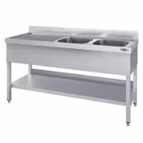 Lavello ECO - 1800x700mm - con ripiano di fondo - con 2 vasche