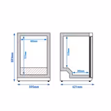 (2 unid) Mini Armário de congelação em aço inoxidável ECO - 115L - 1 porta - Interior da porta em plástico