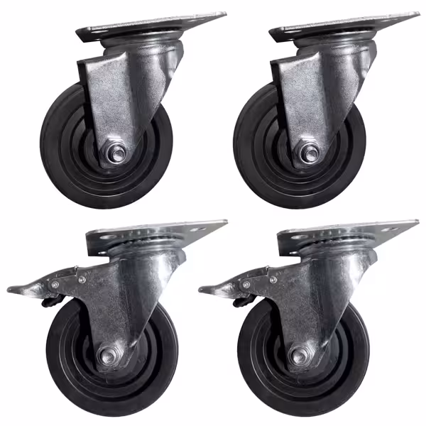 (4 stuks) Rollenset voor koelwerkbanken en koelkasten - voor BKJ, KSJ, POG, POJ, ZBG & TKSJ