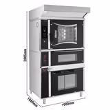 Forno combinato a vapore per panetteria - Digitale - 6x EN 600x400 - incl. forno per pizza, cappa, armadio di lievitazione e sistema di lavaggio