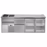 Banco Birra - 2500x700mm - 2 Porte in vetro & 2 Cassetti