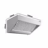Cappa a parete Professionale Snack - 1000mm - Prof.700mm - con filtri a labirinto antigrasso e illuminazione
