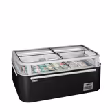 Supermarketin pakastesaari – pääty-yksikkö - 1850 mm – 523 L – 2 liukuovella – Musta