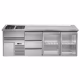 Direct Draw Beer Dispenser / Kegerator  PREMIUM PLUS - 2500x700mm - Double Glass Doors & 3 Drawers