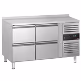 Soğutmalı tezgah ECO - 1360x700mm - 4 çekmeceli - fanlı soğutma - dijital termostat - arkalıklı çalışma yüzeyi