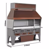 Grill węglowy ścienny - 2150x750x2350mm - 584kg