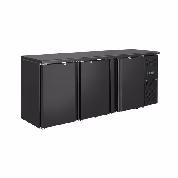 Mesa enfriadora para bar y bebidas ECO - 2002mm - con 3 puertas - negro