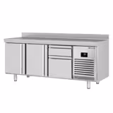 Table réfrigérée Premium PLUS - 1960 x 600 mm - avec 2 portes - 2 tiroirs - avec dosseret