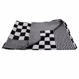 (12 pcs) Dishcloth made of Cotton Checked - 65x65cm - Black / White checked