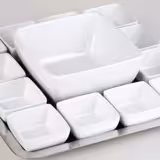 (6 kpl) Dippikuppi - PURE - Melamiini - 50 ml - kulmikas - 65x65 mm - valkoinen