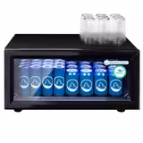 GASTRO-COOL | Armário expositor refrigerado para bebidas aço inoxidável - 25L - com 1 porta de vidro - Preto
