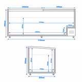Îlot de congélation WTRU25 - 2106x858mm - 483 L - Couvercles coulissants en verre - Noir