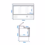 Hűtött előkészítő asztal PREMIUM - 1368x700 mm - 3 ajtós - GN 1/6 8x feltéthűtő