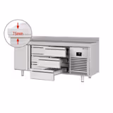 Koelwerkbank PREMIUM PLUS - 1960x700mm - met 1 deur - met 6 lades - met opstand