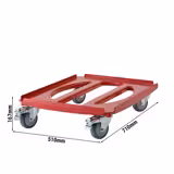 CAMBRO | CAMDOLLY - Carro de transporte - adecuado para cajas EPP EN 600x400 - Rojo