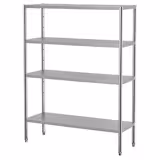 Scaffale in acciaio inox ECO - 1400x1800mm - Profondità: 500mm - con 4 ripiani (REGOLABILI) - Portata: 70kg per ripiano