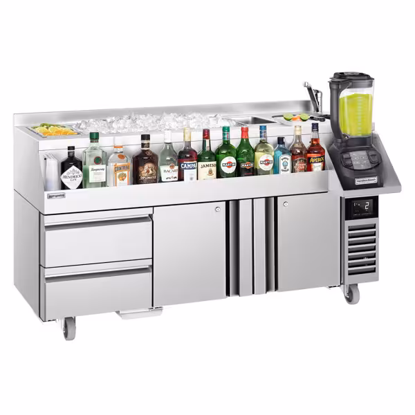Cocktail Station / Commercial Back Bar Counter - 1600mm - 235L - 2 Doors, 2 Drawers - 13A Plug