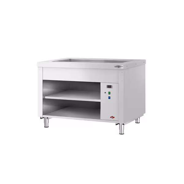 Banco buffet professionale caldo COPENAGHEN - 1240mm - con bagnomaria - per 3x GN 1/1 - Acciaio inox