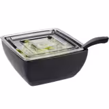 (6 uds) Bol cuadrado - SLATE - Melamina - 1,5L - 190x190mm - Profundidad: 90mm - Negro