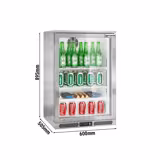 Barkoelkast - 600mm - 130 Liter - met 1 glazen klapdeur - RVS