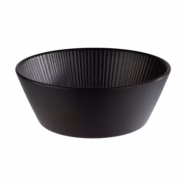 (6 Stück) Schale - NERO - Melamin - 1,2 Liter - Ø 205mm - Schwarz
