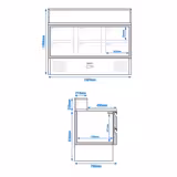 Saladette PREMIUM – 1368 mm – 6 tiroirs – avec rehausse en inox pour 8 × GN 1/6