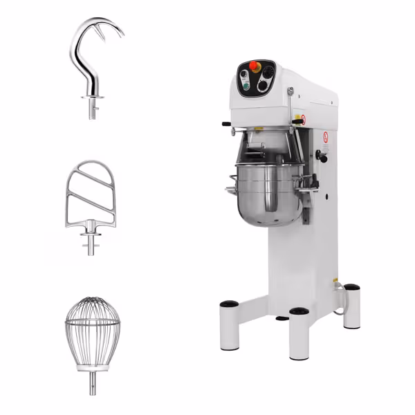 Ipari bolygókeverő - 20 l - 800 W - 3 keverőfejjel