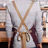 (6 pieces) KARLOWSKY | Urban Look Chef Bib Apron – Aubergine - Cross-Back - 700×850 mm