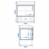 Pizzakylbänk PREMIUM - 935x700mm - 4 lådor