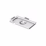 Coperchio GN 1/3 in acciaio inox - con spacco mestolo - 325x176mm