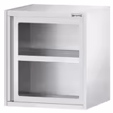 Edelstahl Wandhängeschrank - 800x400mm - mit Glasflügeltür - 800mm hoch