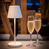 LED Table Lamp - MERLE MINI - Rechargeable - Cordless - 3-step dimmable - Ø110mm - Whisper White - with Charging Dock