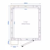 Ruostumattomasta teräksestä pakastehuone - 1800x2100 mm - 5,13 m³
