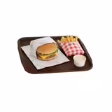 (10 pcs) Cafeteria Tray - ABS plastic - 360x270mm - Height: 20mm - Brown - non-slip surface