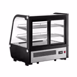 Koelvitrine - tafelmodel - 120 liter - 696mm - schuifdeuren - gebogen ruit - met 2 schappen - dubbel glas - NL