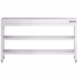 Mesa de trabalho em aço inoxidável PREMIUM - 1800x600mm - com prateleira inferior & com prateleira intermédia & com travessas de reforço