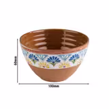 (6 pcs) Dessert Bowl - ARABESQUE - Melamine - 200ml - round - Ø 100mm - Terracotta/Blue