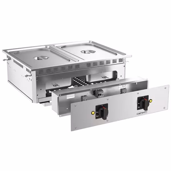 Elektrikli Benmari - Ankastre - 3 kW - 2x GN 1/1 - Tahliye Musluklu