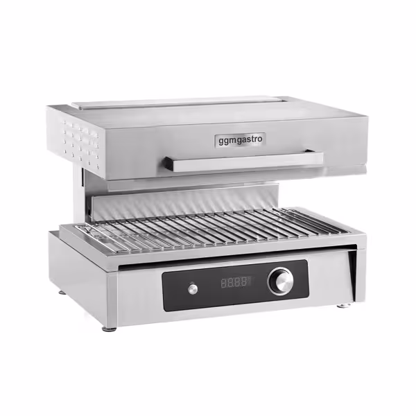 Electric Rise & Fall Salamander Grill SPECIAL - Infrared - 6kW - 230V - Electronic Controls - Height-Adjustable Heating Elements - 1 Shelves