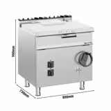 Tigaie basculantă electrică - 60 litri - 9 kW - basculare manuală - cu robinet de apă