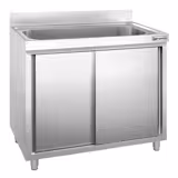 Commercial Pot Wash Sink Unit with Cabinet – 1000 × 700 mm – Single Bowl (800 × 500 mm)