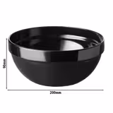 (6 uds) Bol - FRIENDLY - PET reciclado (post-consumo) - 1,8L - redondo - Ø200mm - Profundidad: 90mm - Negro