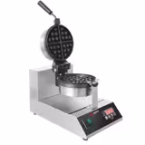 Wafelijzer - Enkel - Digitaal (met timer) - 1,3kW - Vorm: Hartvorm - Ø185mm - met 180° draaibare plaat & temperatuurindicatie - bakplaten met antiaanbaklaag (Teflon)