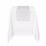 (90 pcs) Damask Table Runner Tessin Atlas - Satin Band - 40x130cm - White