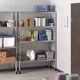 4‑Tier Heavy‑Duty Stainless Steel Shelving Unit PREMIUM – AISI 304 - W×D 1000×500 mm - H 1800 mm - 4 Castors (2 Brakes) - Wheel Set Included