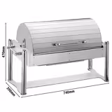 Chafing dish elettrico - GN 1/1 - con coperchio roll-top 180° - in acciaio inox