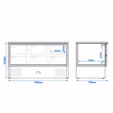 Koelwerkbank PREMIUM - 1365x700mm - met 6 lades