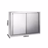 Väggskåp i rostfritt stål PREMIUM - 1000x400mm - med skjutdörr - 1000mm högt